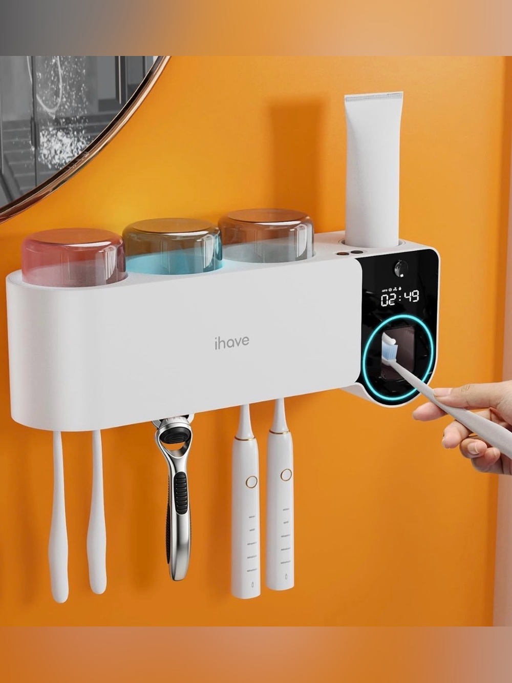 Smart Toothbrush Holder with Touchless Toothpaste Dispenser & UV Sanitizer 🪥💕